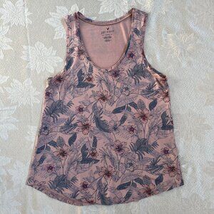 American Eagle Soft & Sexy Floral Flowy Tank Top